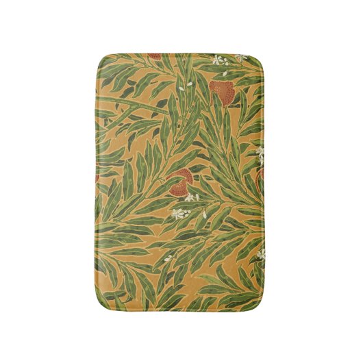 Oranje boom  behangpatroon Art Nouveau Badmat (Voorkant Verticaal)