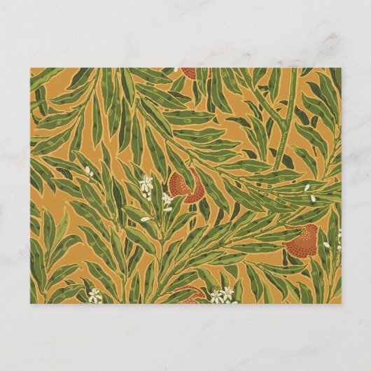 Oranje boom  behangpatroon Art Nouveau Briefkaart (Voorkant)