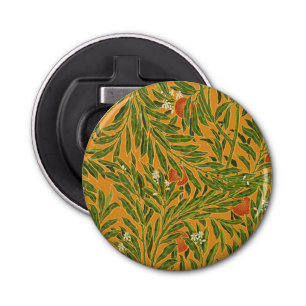 Oranje boom  behangpatroon Art Nouveau Button Flesopener