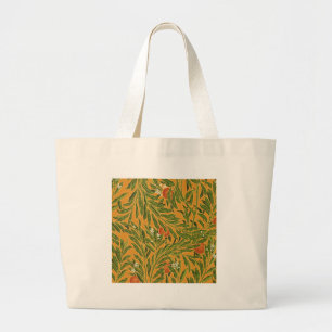 Oranje boom behangpatroon Art Nouveau Grote Tote Bag