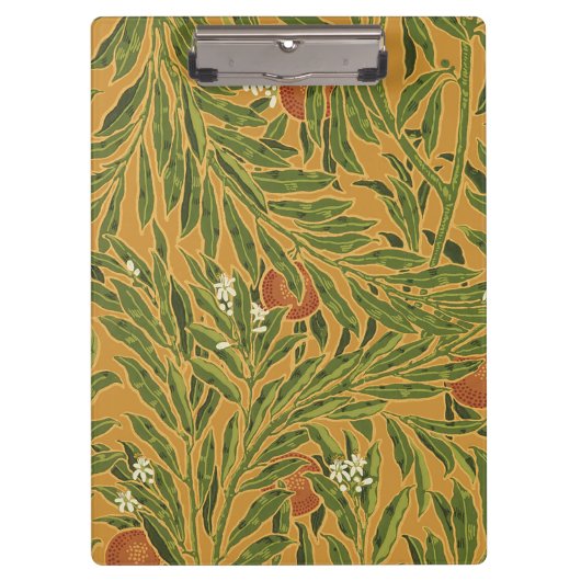 Oranje boom  behangpatroon Art Nouveau Klembord (Voorkant)