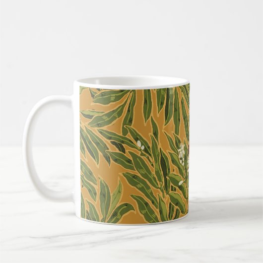 Oranje boom  behangpatroon Art Nouveau Koffiemok (Links)