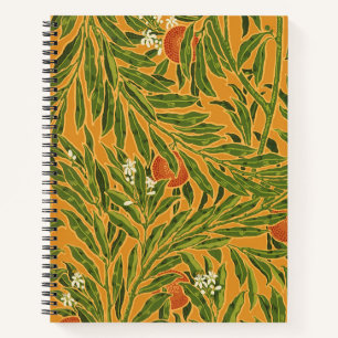 Oranje boom behangpatroon Art Nouveau Notitieboek