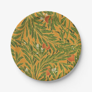 Oranje boom behangpatroon Art Nouveau Papieren Bordje