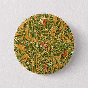 Oranje boom  behangpatroon Art Nouveau Ronde Button 5,7 Cm