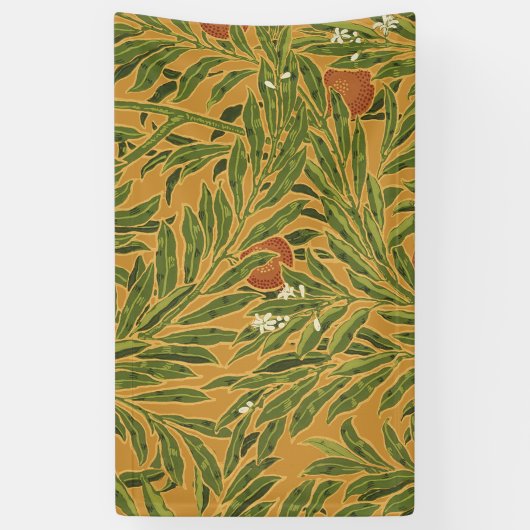 Oranje boom behangpatroon Art Nouveau Spandoek (Verticaal)