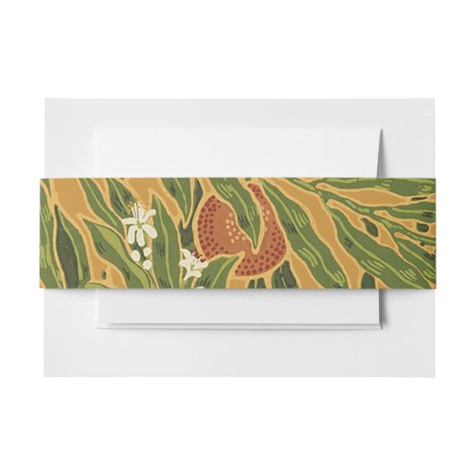 Oranje boom behangpatroon Art Nouveau Uitnodigingen Wikkel (Voorkant Voorbeeld)