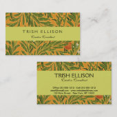 Oranje boom  behangpatroon Art Nouveau Visitekaartje (Voorkant / Achterkant)