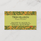 Oranje boom  behangpatroon Art Nouveau Visitekaartje (Achterkant)