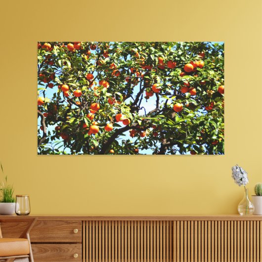 Oranje boom canvas afdruk (Insitu (Woonkamer))