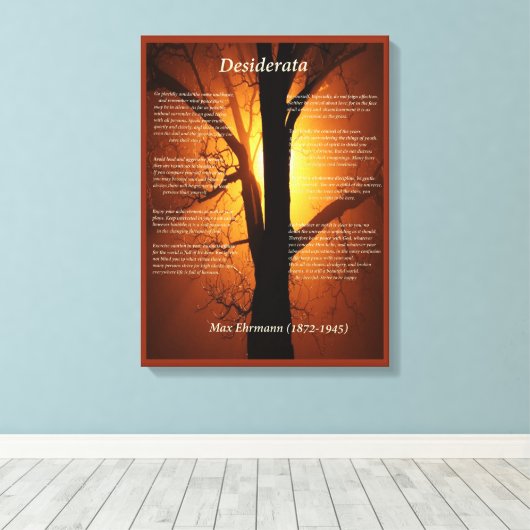 Oranje boom canvas afdruk (Insitu (Houten vloer))