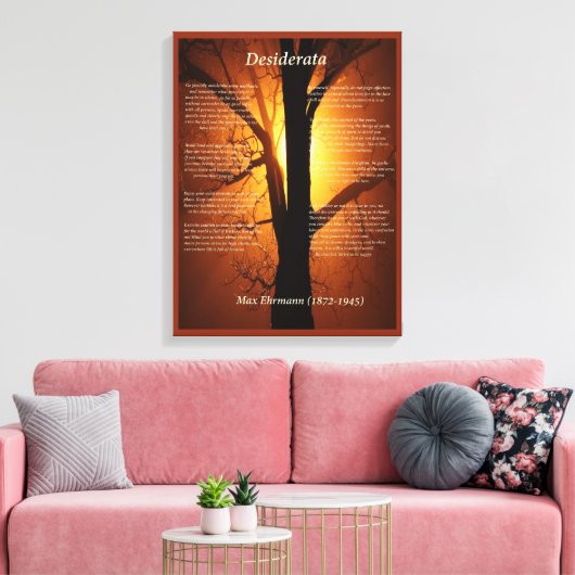 Oranje boom canvas afdruk (Insitu (Woonkamer))