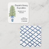 Oranje boom Chinoiserie Ginger Jar Topiary Vierkante Visitekaartje (Voorkant / Achterkant)