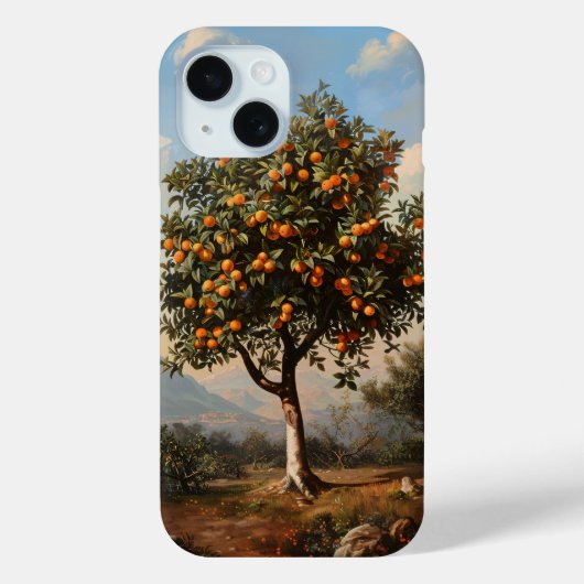 Oranje Boom Landschapsschilderkunst Case-Mate iPhone Case (Achterkant)