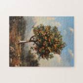  Oranje Boom Landschapsschilderkunst Legpuzzel (Horizontaal)