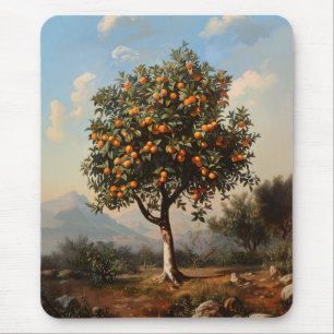 Oranje Boom Landschapsschilderkunst Muismat