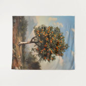  Oranje Boom Landschapsschilderkunst Wandkleed (Voorkant (horizontaal))