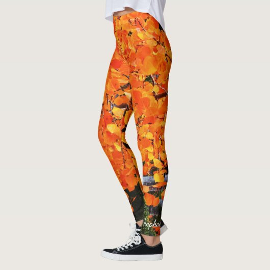 Oranje boom met Gepersonaliseerde Naam Leggings (Links)