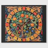 ORANJE BOOM MET GROENE LEZEN, STROMEN CADEAUPAPIER (Vlak)