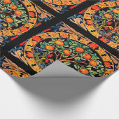 ORANJE BOOM MET GROENE LEZEN, STROMEN CADEAUPAPIER (Hoek)