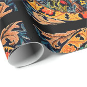 ORANJE BOOM MET GROENE LEZEN, STROMEN CADEAUPAPIER (Rol Hoek)