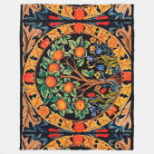 ORANJE BOOM MET GROENE LEZEN, STROMEN FLEECE DEKEN (Voorkant)