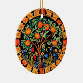 ORANJE BOOM MET GROENE LEZEN, STROMEN KERAMISCH ORNAMENT (Rechts)