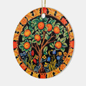 ORANJE BOOM MET GROENE LEZEN, STROMEN KERAMISCH ORNAMENT (Links)