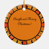 ORANJE BOOM MET GROENE LEZEN, STROMEN KERAMISCH ORNAMENT (Achterkant)