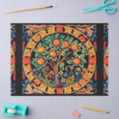 ORANJE BOOM MET GROENE LEZEN, STROMEN TISSUEPAPIER (Craft)