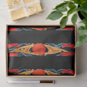 ORANJE BOOM MET GROENE LEZEN, STROMEN TISSUEPAPIER (Geschenk)