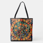 ORANJE BOOM MET GROENE LEZEN, STROMEN TOTE BAG (Voorkant)