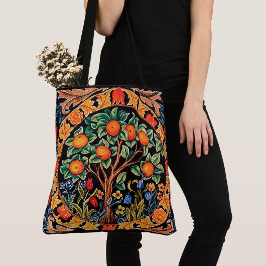 ORANJE BOOM MET GROENE LEZEN, STROMEN TOTE BAG (Dichtbij)