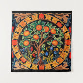 ORANJE BOOM MET GROENE LEZEN, STROMEN WANDKLEED (Voorkant (horizontaal))