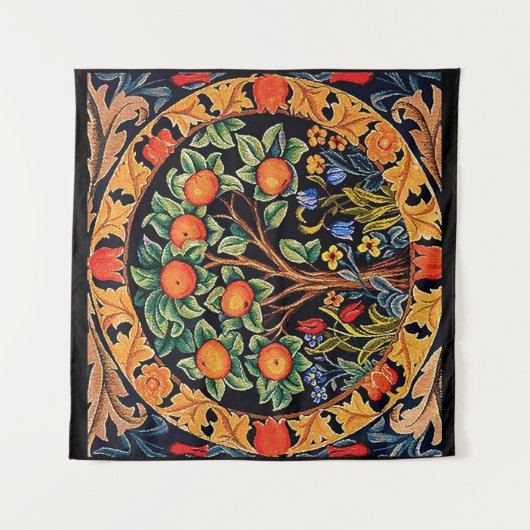 ORANJE BOOM MET GROENE LEZEN, STROMEN WANDKLEED (Voorkant)