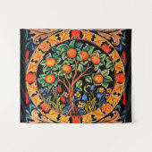 ORANJE BOOM MET GROENE LEZEN, STROMEN WANDKLEED (Voorkant (horizontaal))