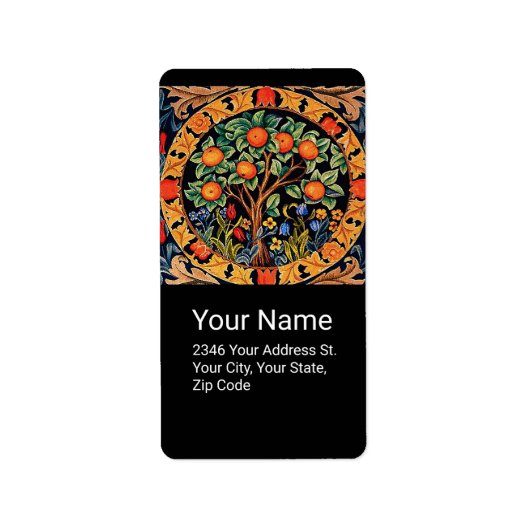 ORANJE BOOM MET GROENE LEZEN, STROOMSKOOL zwart Etiket (Voorkant)