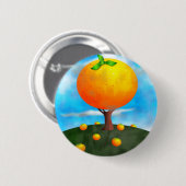 Oranje boom ronde button 5,7 cm (Voorkant /achterkant)
