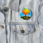 Oranje boom ronde button 5,7 cm (In situ)