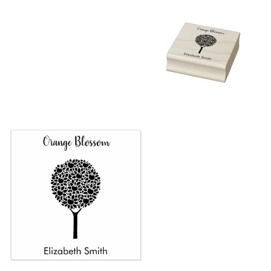 Oranje boom rubberstempel (Gestempeld)