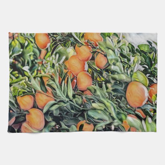 Oranje boom theedoek (Horizontaal)