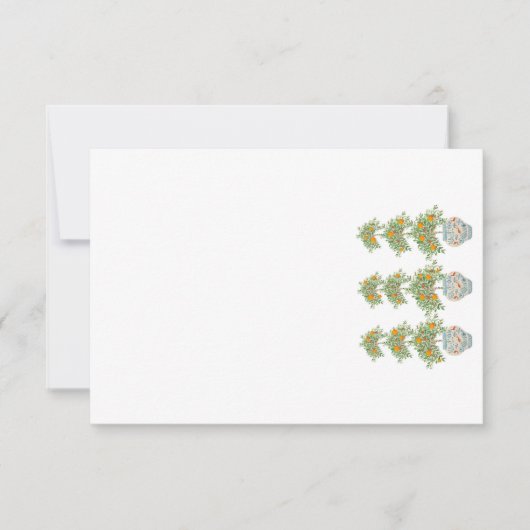 Oranje boom Topiary Ginger Jars Bedankkaart (Voorkant)