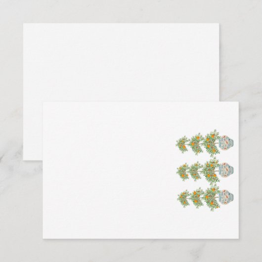 Oranje boom Topiary Ginger Jars Bedankkaart (Voorkant / Achterkant)