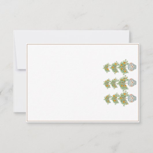 Oranje boom Topiary Ginger Jars Bedankkaart (Voorkant)