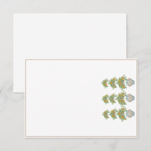 Oranje boom Topiary Ginger Jars Bedankkaart (Voorkant / Achterkant)