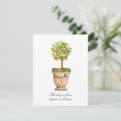 Oranje boomcitrus topiary gevouwen Hartelijk dank Bedankkaart (Staand voorkant)