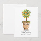 Oranje boomcitrus topiary gevouwen Hartelijk dank Bedankkaart (Voorkant / Achterkant)