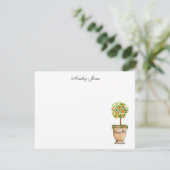 Oranje - boomcitrustopiaire illustratie bedankkaart (Staand voorkant)