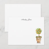 Oranje - boomcitrustopiaire illustratie bedankkaart (Voorkant / Achterkant)