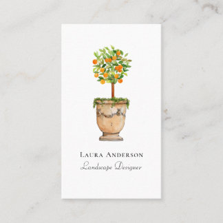 Oranje boomcitrustopiaire landschapsarchitectuur visitekaartje